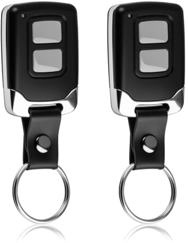 2 Stück Handsender 433 mhz, Garagenfernbedienung mit 2 Tasten, Garagentoröffner Empfänger 433mhz für automatische Tore und Schranken, Garagenöffner Fernbedienungen