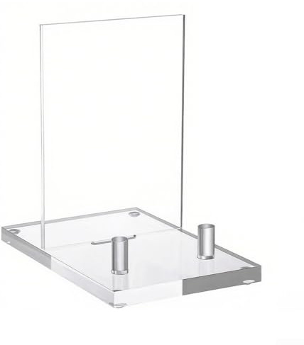 Cavalletto in acrilico trasparente, espositore per libri, foto, opere d'arte, 10 x 15 x 15 cm, supporto da tavolo con cuscinetti antiscivolo per casa e ufficio