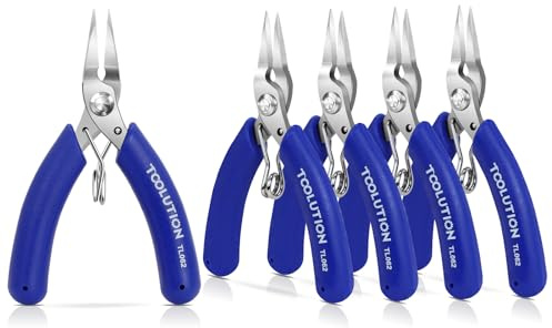 TOOLUTION Kedja Nästång för smyckestillverkning – 5-pack set med små nålar - platt nästång för hantverk armband örhänge pärlor