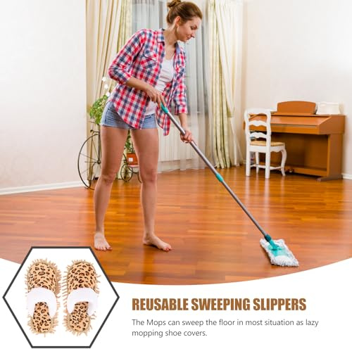 JHKNNK Zapatillas Mopa Reutilizables de Chenilla Antideslizantes para Limpiar Parquet y Azulejos Cómodas y Prácticas para Hogar y Oficina Talla