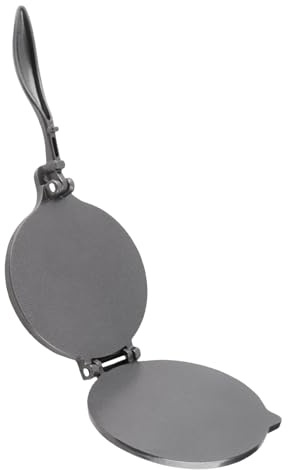 Adfaga Pressa per tortilla in lega di alluminio, resistente, manuale, strumento per pressare tortilla, per focacce fatte in casa, pizza, impasto per torte, per rendere la essenzia (16 cm Nero)
