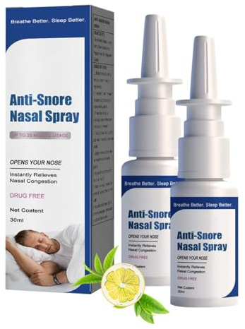 2 Flaconi Di Spray Antirussamento, Rimedi Per Non Russare, Spray Nasale Antirussamento, Riduce Efficacemente Il Russare, Facile Da Usare, Aiuta A Dormire Meglio (30 ML X 2)