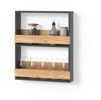 Livinity Portabicchieri da vino Regusa Rovere dorato/antracite 60x72 cm