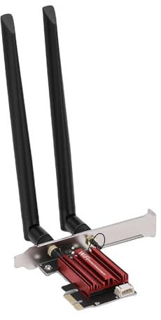 Annadue Carte Réseau PCIe, WiFi Double Bande 1200 Mbps avec BT 4.0, 2 Antennes, pour Le Streaming de Jeux sur Ordinateur de Bureau