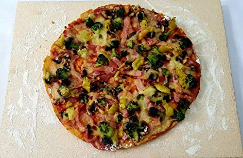 40 x 30 x 2 cm Pizzaplatte Backofenplatte Flammkuchenplatte Schamottplatte Schamott Schamotte Lebensmittelecht für Backofen Ofen Herd Grill für Pizza Brot Flammkuchen incl. Anleitung