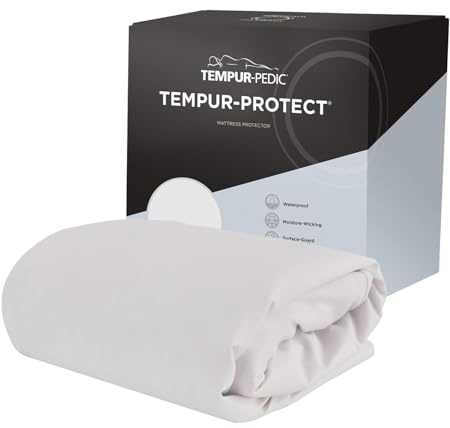 Tempur-Pedic TEMPUR-Protect Waterproof Mattress Protector, Full, White