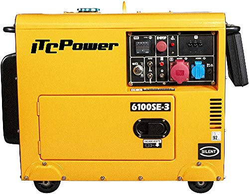ITCPower Generador Diésel Trifásico Insonorizado 400V Profesional - Grupo Electrógeno Silencioso con Arranque Eléctrico y AVR para Empresas - Generador Alta Fiabilidad Uso Intensivo