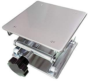 LabZhang Scherenständer aus Edelstahl, 20,3 x 20,3 cm | Labor-Hebebügel, Tisch, wissenschaftliche Scherenhebebühne, erweiterbar, Hubhöhe: 80–326 mm, maximale Tragkraft: 50 kg