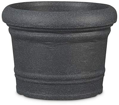 Scheurich Formia, Pflanzgefäß aus Kunststoff, Schwarz-Granit, 50 cm Durchmesser, 38 cm hoch, 42 l Vol.