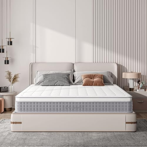 Vesgantti Matelas 160x200cm, Épaisseur 25cm, Matelas à Ressorts Ensachés en Mousse Mémoire de Forme, 7 Zones de Confort, Ferme Moyenne, Orthopédique, Oeko-Tex (H3, Box-Top Nova Fashion)
