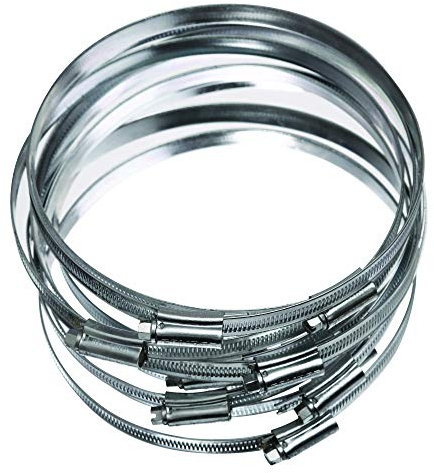 Eclipse Professional Tools ECW1-7 W1 Bolsa de 10 abrazaderas de acero galvanizado de tornillo sinfín de 130-160mm (5 ⅛ - 6 ¼)