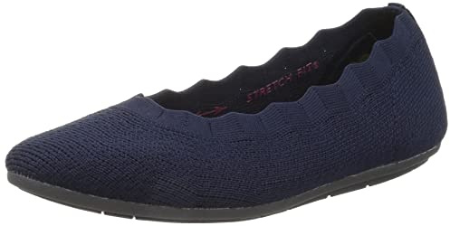 Skechers Cleo 2.0 - Love Spell Scalloped Knit Skimmer Flats with Air-Cooled Memory Foam BallerinesFemme