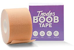 Inodes Brust Tape - Boob Tape - Klebeband zur Fixierung der Brüste, inkl. Nippelpads - BH-Alternative, trägerlos BH, rückenfrei - Bra Tape - Brust Tape Push Up - Klebe BH Tape (5 cm, Beige)
