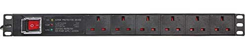 PULSE PDS6-SRG 6-Wege-UK-PDU mit UK-Stecker und Überspannungsschutz, 19 1HE