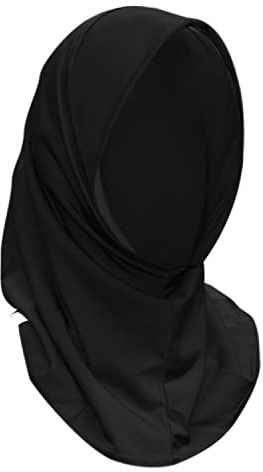 YARRASPORT Hijab Deportivo Slip-On, Burkini Musulmana, Khimar Práctica y Con Estilo, Velo Para Mujer Para Deporte, Negro, Court