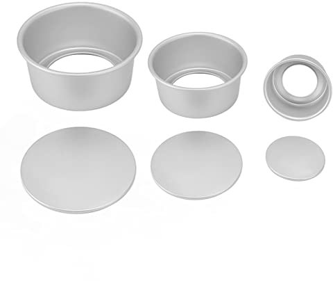 Stampo per Torta Rotondo 4 Pollici 6 Pollici 8 Pollici Set di Teglie per Dolci in Lega di Alluminio Teglia per Torta Rotonda per Feste di Compleanno di Natale