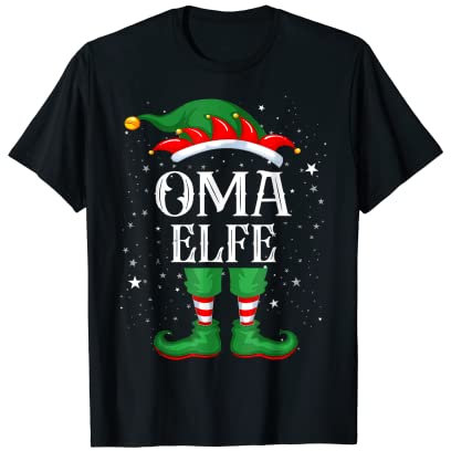 Oma Elfe T-Shirt Outfit Weihnachten Familie Elf Weihnachten T-Shirt