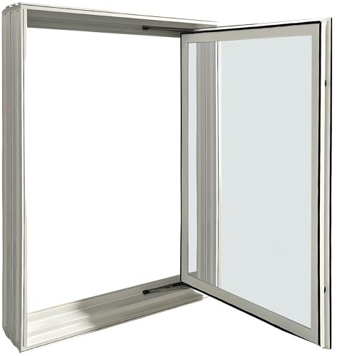 Window Well Supply - Argon Filled in-Swing Casement Basement Egress Window (36 W x 48 H), Vinyl Basement Window - Secure Windows, House Windows Replacement, White Vinyl Frame