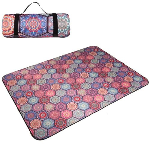 EUPXRHY Picknickdecke Wasserdicht & Isoliert, 3 Schichten Verdickt Picknick Decke mit Aluminiumfolie, Stranddecke Sandfrei, XXL Camping Decke für Alle Jahreszeiten, Waschbar,E,200X150cm