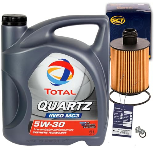 Filter Ölfilter+Total 5W30 Öl | SH4043P,(OX386D) Ölfi+866.371.011+MN1801+Total MC3 passend für Astra H Vectra C B