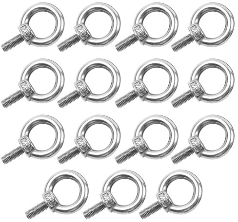 15 pezzi bulloni ad occhiello M5,bullone ad anello, anelli a vite,filettato maschio acciaio Inossidabile 304 bullone a occhiello,per bullone ad occhiello per fissaggio e sospensione