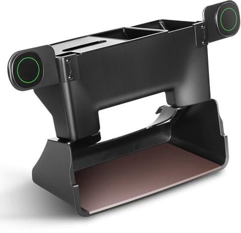 Tesla Center Console Organizer for Model Y Model 3 with Magnetic Cell Phone Holder,Buckle Under Screen Storage Box Dashboard Organizer Tissue Holder for 2024-2017 Model Y Model 3 Accessories (Basic)