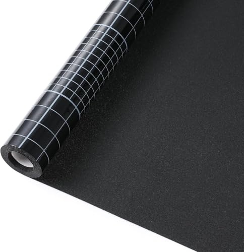 rabbitgoo Blackout Window Film Privacy with New Grid, Black, 44.5x200cm | Black Out Glass Cove Black-out Vinyl Day and Night for Glass Doors, Light Blocking