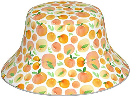 Reflektierender Fischerhut mit Zeitungsaufdruck, Unisex, Kopfbedeckung mit Nachtfluoreszenz, lässiger leuchtender Hut, pfirsich, One size