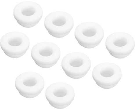 sourcing map 10Pcs Snap Rubber Grommet Plug Mount Dia 10mm ID 7mm Narrow Groove Width 2mm Seal Anti-Scratch for Electrical Box Cable Pipes White