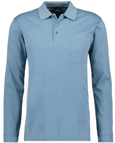 RAGMAN Herren Softknit-Polo mit Brusttasche, Langarm Minze-320, 3XL