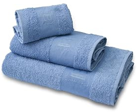 hermet Laura Biagiotti, Set Asciugamani Bagno 3 Pezzi Tinta Unita, 100% Spugna Di Cotone, Telo Bagno + Asciugamano Viso + Asciugamano Ospite, In Scatola