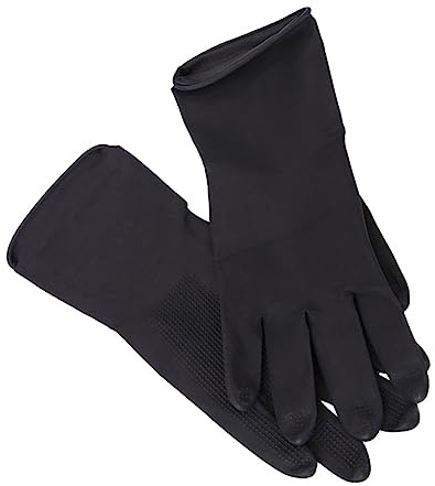 FRCOLOR 5pares Guantes Látex No Deslizantes Para Champú Peluquería Teñir Cabello Lavado Cocina Manualidades Jardinería Protección Manos Reutilizable