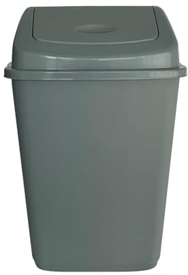 VTL® 60 Litre Silver Plastic Swing Bin Durable For Kitchen And Home Waste