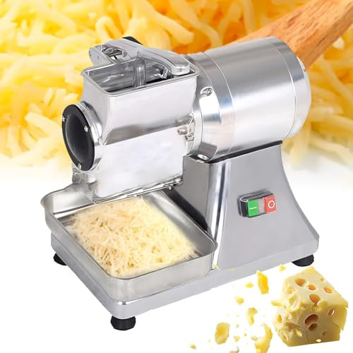 Rallador De Queso Comercial, Rallador Eléctrico Multifuncional, Trituradora De Queso con Contenedor, Cortadora Picadora De Verduras Automática, Capacidad De Trituración 40 Kg/h, para Queso