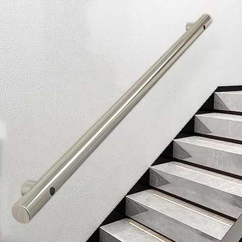 Treppenhandlauf aus Edelstahl, gebürstet, zur Wandmontage, Haltegriffe für Innen- und Außenbereich, 60 cm Länge