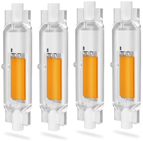 R7S LED 78mm Dimmbar Lampen, 20W R7S LED 78mm Glühbirne Ersatz für 200W Halogen Leuchtmittel, R7S LED COB Stab Warmweiß 3000K 2000LM, Kein Flackern, 360°Abstrahlwinkel, 4er Pack