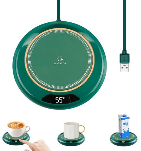 Novstuf Kaffeebecherwärmer, USB-Kaffee-Wärmer mit 3 Temperatureinstellungen (45–75 °C), Smart-Touch-Tassenwärmer für Schreibtisch, elektrischer Getränke-Tassenwärmer, 8 Stunden, automatische