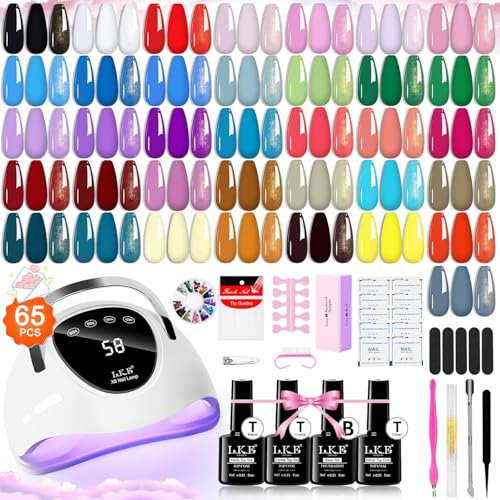 UV Gel Nagellack Set, LKEE Farben Gelnägel Kit 36 Farben Rot Gelb Grün Blau Schwarz Weiss mit 108W U V/ LED Nagellampe Gelnagellack Starterset Gel Farblack für Nägel Maniküre Starter Set