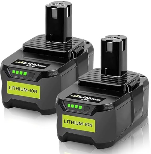 2 Stück 5,0Ah Ersatzakku für Ryobi 18V P108 Akku Li-ion Batterie, Akku für Ryobi ONE+ P104 P105 P107 RB18L50 RB18L40 RB18L25 RB18L15 RB18L13 Werkzeugen Akku mit LED-Anzeige