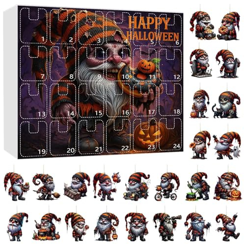 Jukeoiu Gnome Decoration, Acrylic Horror Garden Gnomes - Gothic Scary 2D Pendant for Window Door Car Home