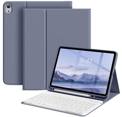 Funda con Teclado para iPad 9,7 Pulgadas 6.ª generación (2018), 5.ª Gen (2017) y Air 2 (2014). Teclado Bluetooth Desmontable inalámbrico con Funda con Soporte lápiz para iPad Pro 9,7