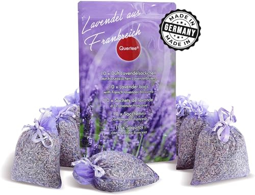 40 x Lavendelduft Lavendelsäckchen mit französischem Lavendel Mottenschutz | Einschlafhilfe & Stressabbau | Frischer Duft im Auto | Raumduft Lufterfrischer von Quertee