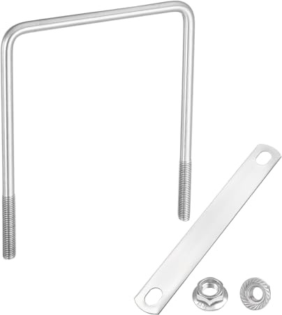 QUARKZMAN Pernos U Cuadrados Internos De 5-1/2 Pulgadas De Ancho M10, Longitud De 7-1/16 Pulgadas Pernos U De Acero Inoxidable 304 Con Tuercas, Automoción (140mm Ancho X 180mm Largo)