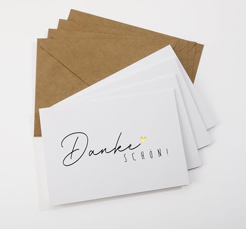 Donindis 50 Dankeskarten mit Umschlägen, Vielen Dank, Goldfolie, DIN A6