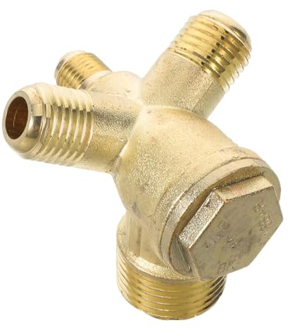SEWACC Air Compressor Check Valve G3/8 Alloy Threaded One-Way Valve 4-Way Pneumatic Tube Connector for Home Improvement Air Compressor Attachments