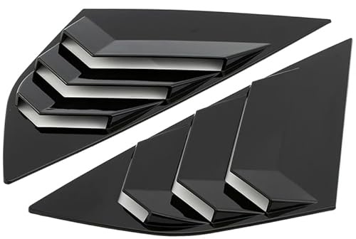 Kantenschutz Bleche Passend für Ford Focus ST RS MK3 Fließheck, Carbonfaser-Stil, Heckscheibenlamellen, seitliche Blasdüsenlamellen(Black)