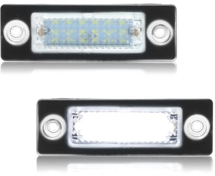 GSOWO LED Kennzeichenbeleuchtung für V-W T5 7H 7J Pass-at 3bg 3C B6 Caddy 2K Golf Plus 5M1 1K2 Tour-an 1T1 1T2 1T3, [18 SMD Chips] Hochwertige Langlebige Nummernschildbeleuchtung, 2 Stücke