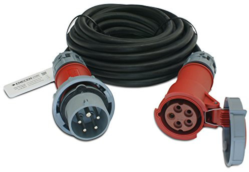 ENECEN 1312425 CEE-Verlängerungskabel 400V/16A IP67 Gummi H07RN-F 5x2,5 mm² mit ST/KU 5-polig wasserdicht 25m