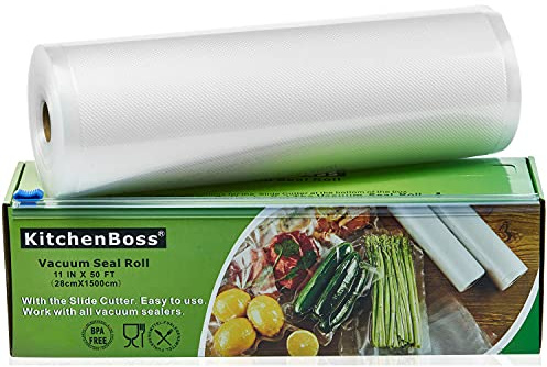 Sacchetti per il Sottovuoto Alimenti, 1 Rotoli 28x1500cm, Sacchetti Sottovuoto Alimenti, Rotoli per Sottovuoto Alimenti, di KitchenBoss