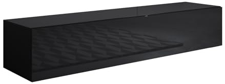 Muebles Bonitos Meuble TV modèle Luke H2 (160 x 30 cm) Couleur Noir
